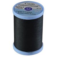 Cotton Covered Polyester: 250 yds Black