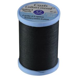 Cotton Covered Polyester: 250 yds Black