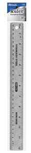 12&quot; (30cm) Stainless Steel Ruler w/ Non Skid Back