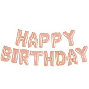 Happy Birthday Gold Foil Letter Balloon Banner Kit 14"