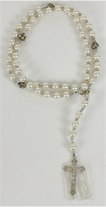 17&quot; 8MM Glass Pearl Rosary