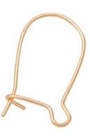 Kidney Wire Earrings - Gold Plated Brass - 15mm