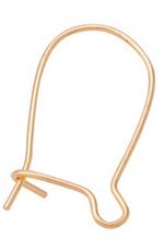 Kidney Wire Earrings - Gold Plated Brass - 15mm