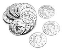 Aluminum Coin Charms - Silver Plated