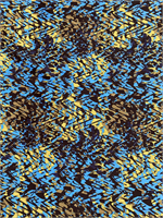 Abstract Blue. Yellow & Black Cotton Printed Fabric