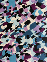 Abstract Blue. Purple & Black Cotton Printed Fabric