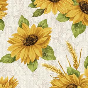 Accent on Sunflowers Meadow Linen Fabric
