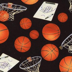 Basketball &amp; Hoop Fabric